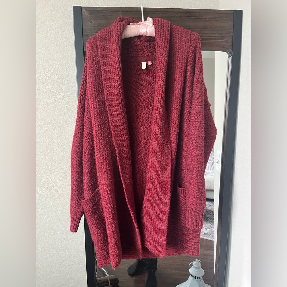 Pilcro Red Cardigan, Size Medium